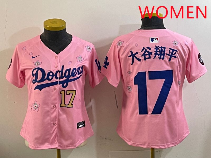 Women Los Angeles Dodgers 17 Ohtani Pink Sakura Edition 2025 Nike MLB Jersey style 6